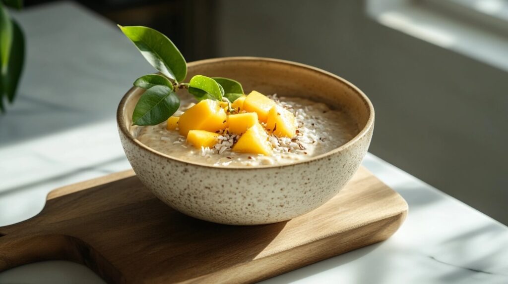Havermout met Mango en kokos recept