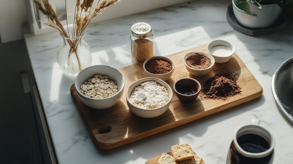Overnight Oats Tiramisu Ingrediënten voor het recept.