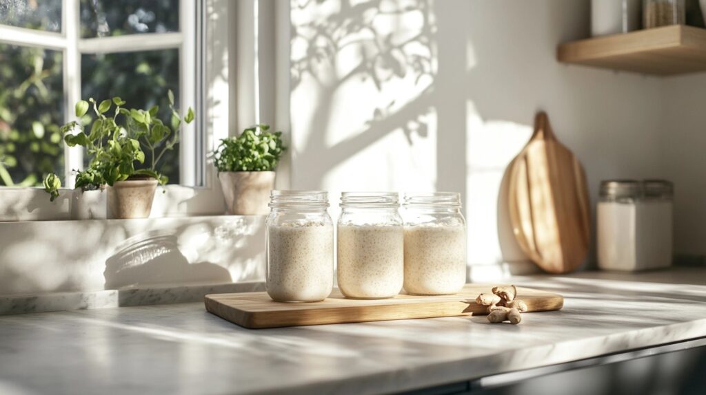 Kefir Overnight Oats met Gember
